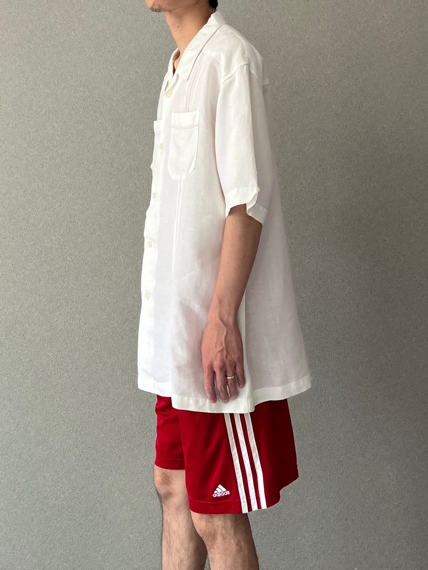 00's CUBAVERA open collar linen shirt