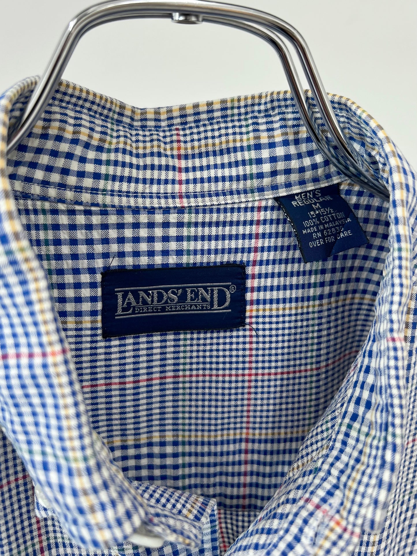 90's LANDS' END S/S seersucker shirt
