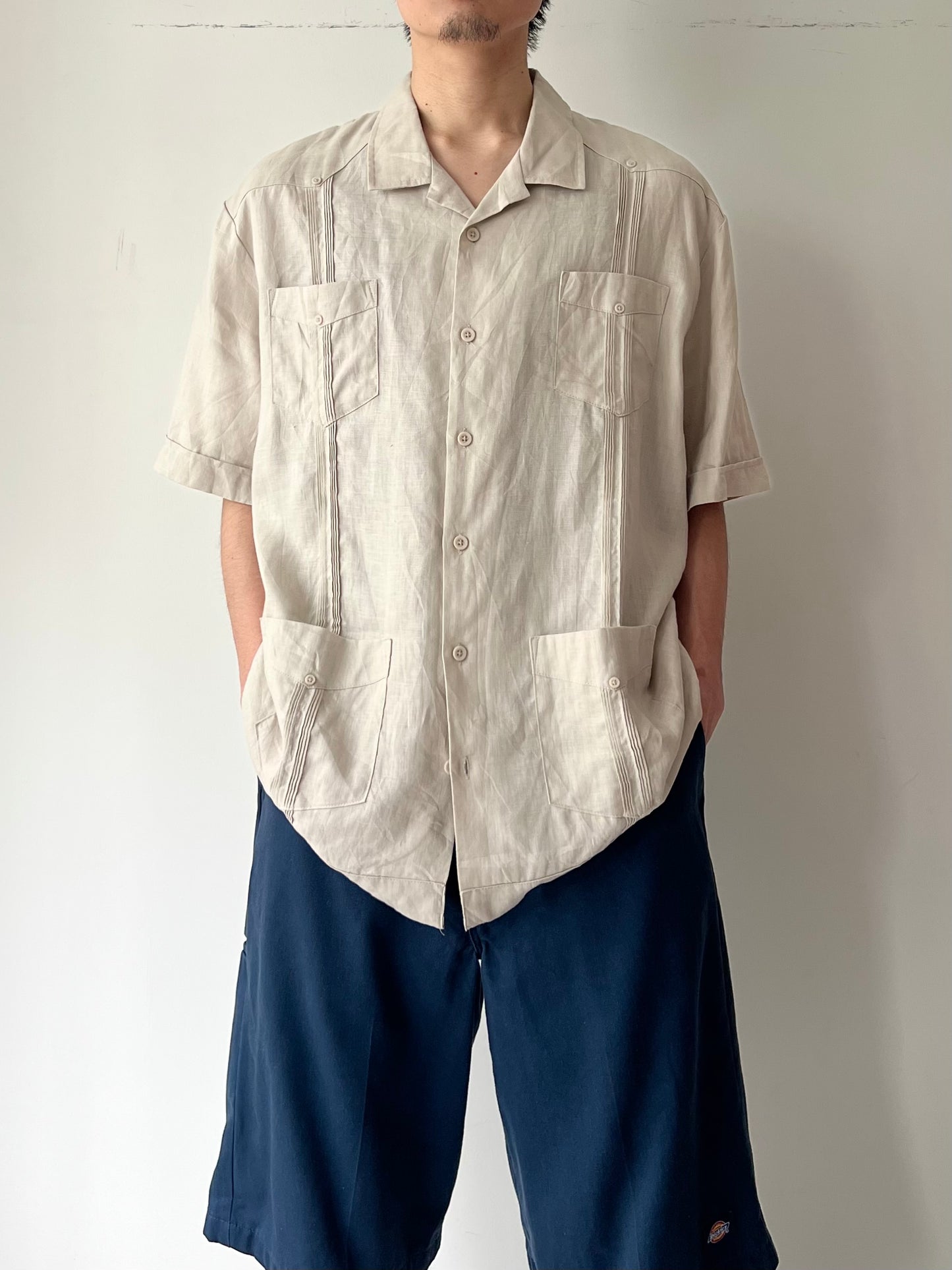 00's CUBAVERA linen guayabera shirt