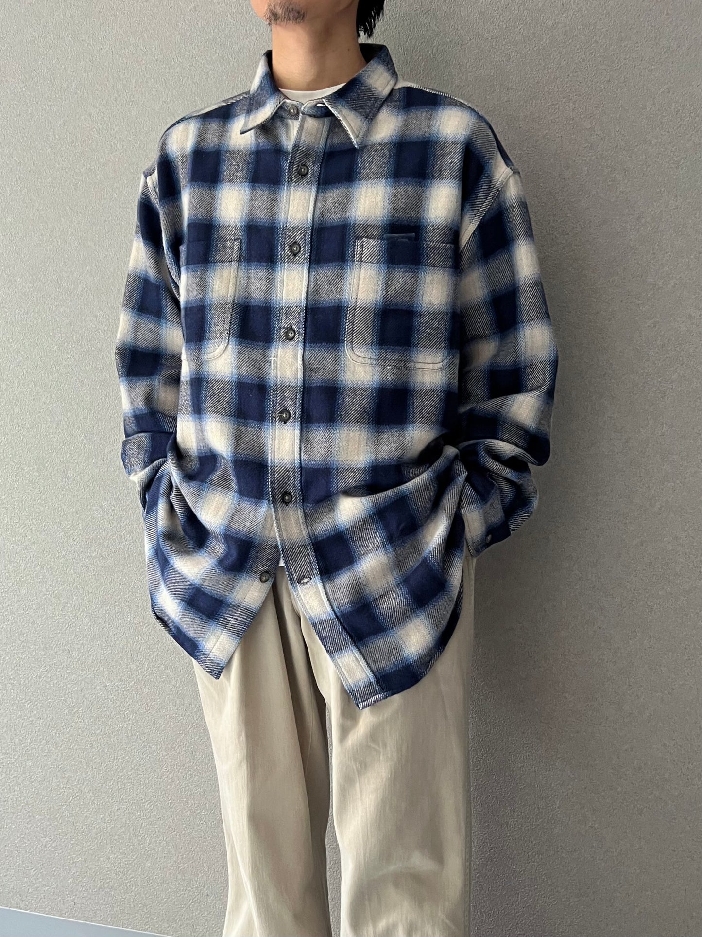 00's ST.JOHN'S BAY flannel shirt "DEAD STOCK"