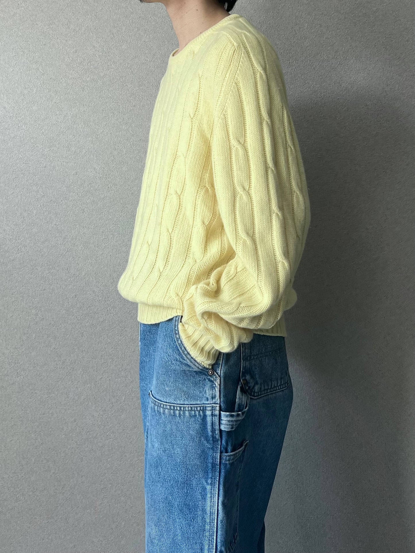 80's Norman Hilton cashmere knit sweater "Made in SCOTLAND"