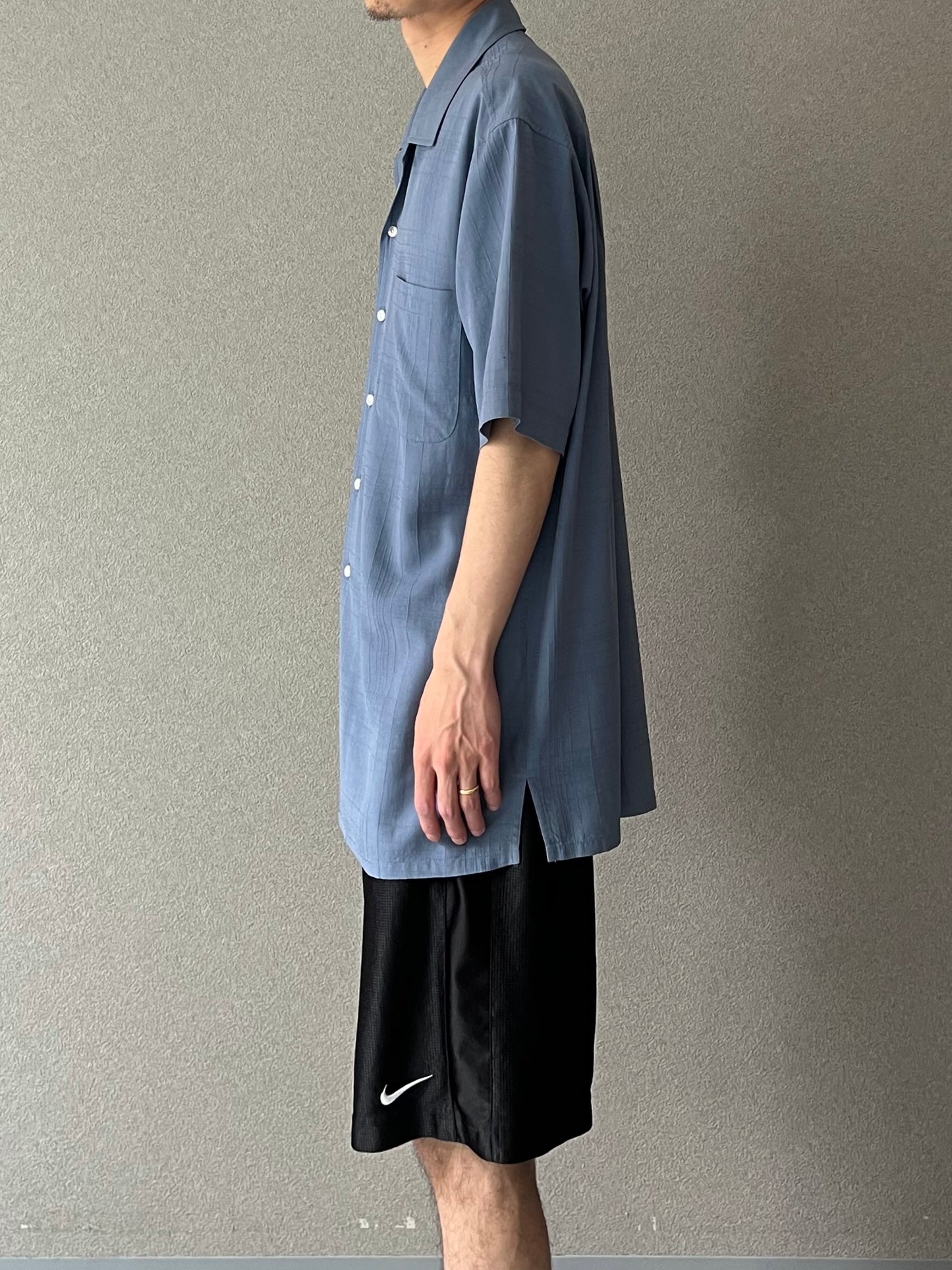 00's Joseph & Feiss open collar silk shirt