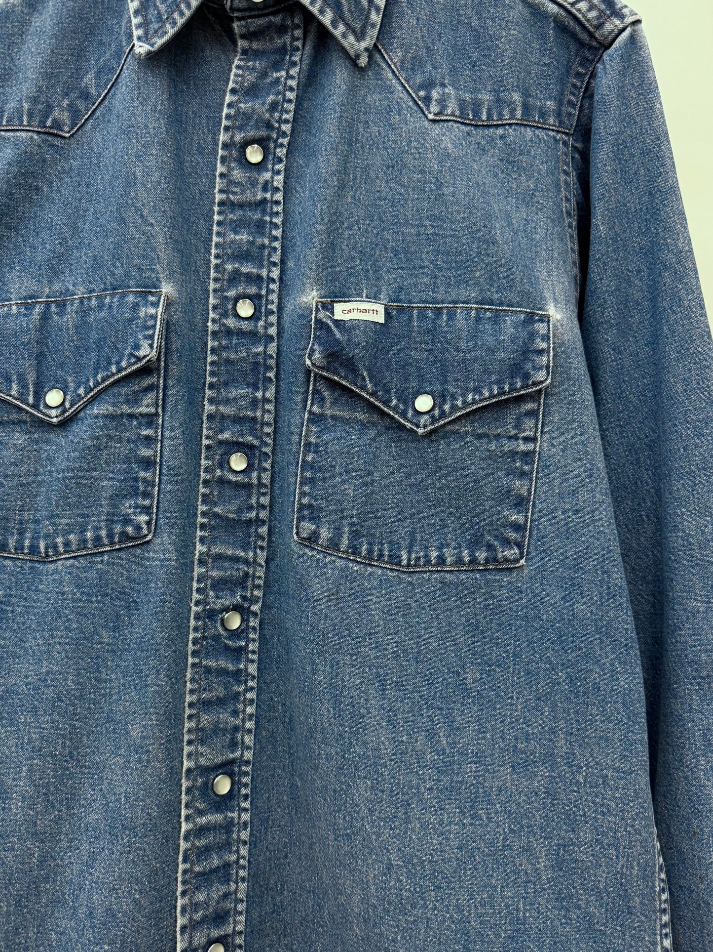 80's carhartt denim western shirt