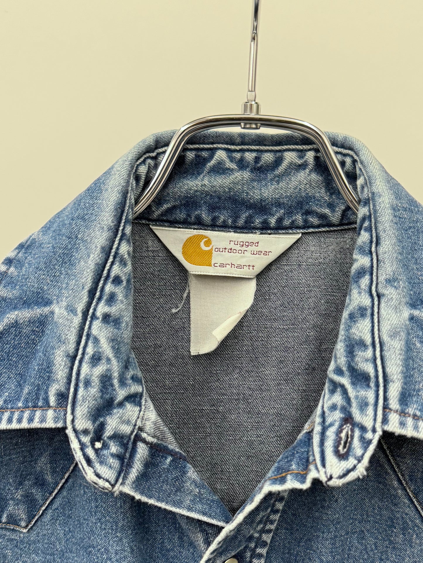 80's carhartt denim western shirt