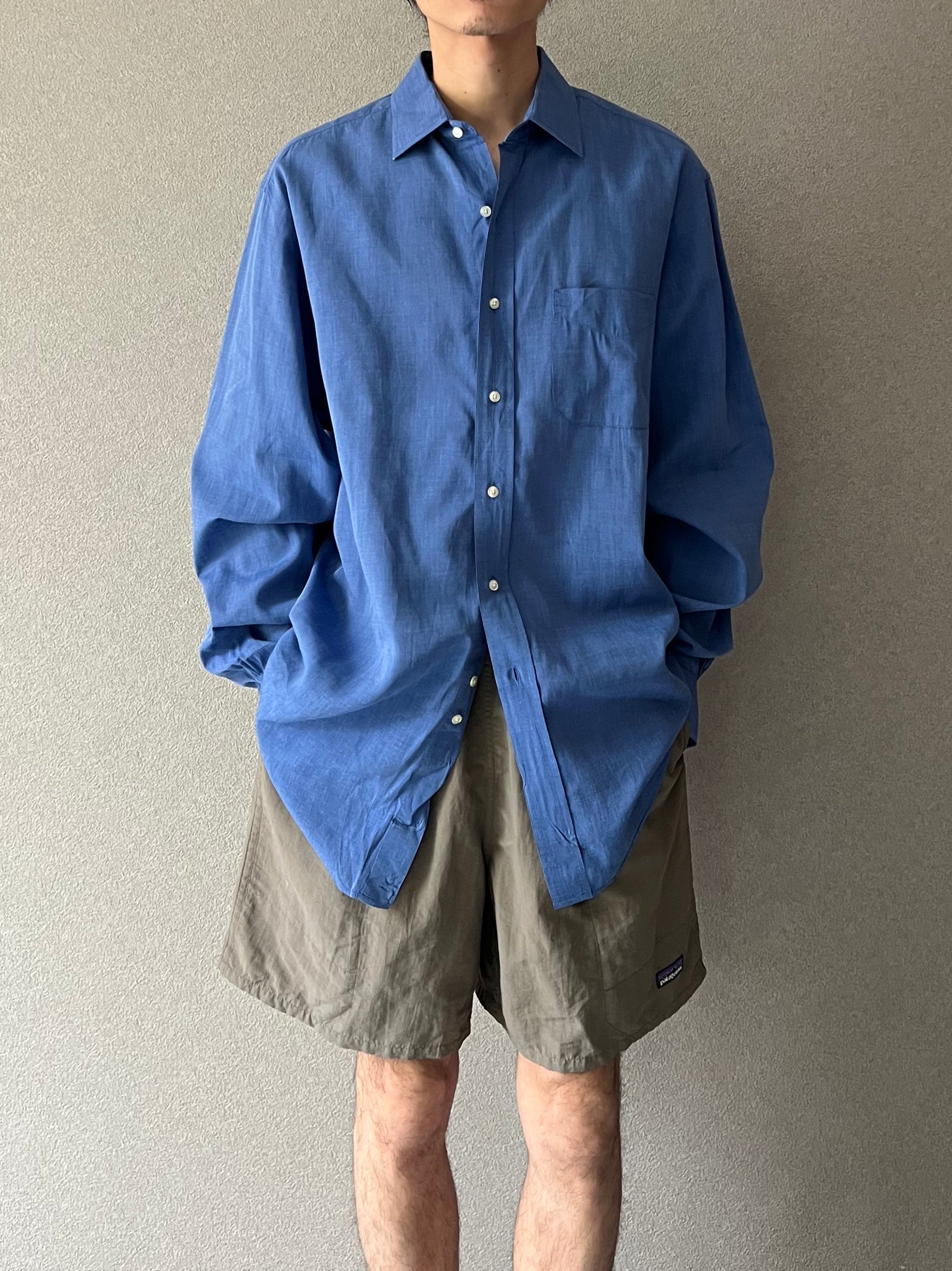 Brooks Brothers Makers 長袖シャツ ブルー USA製 L 80's〜 Brooks Brothers Makers shirt 