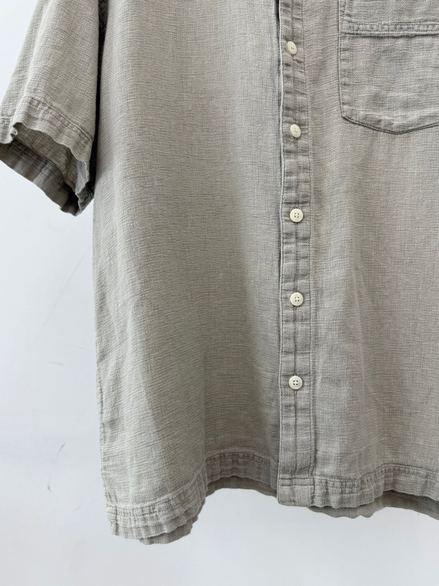 00's REI hemp open coller shirt
