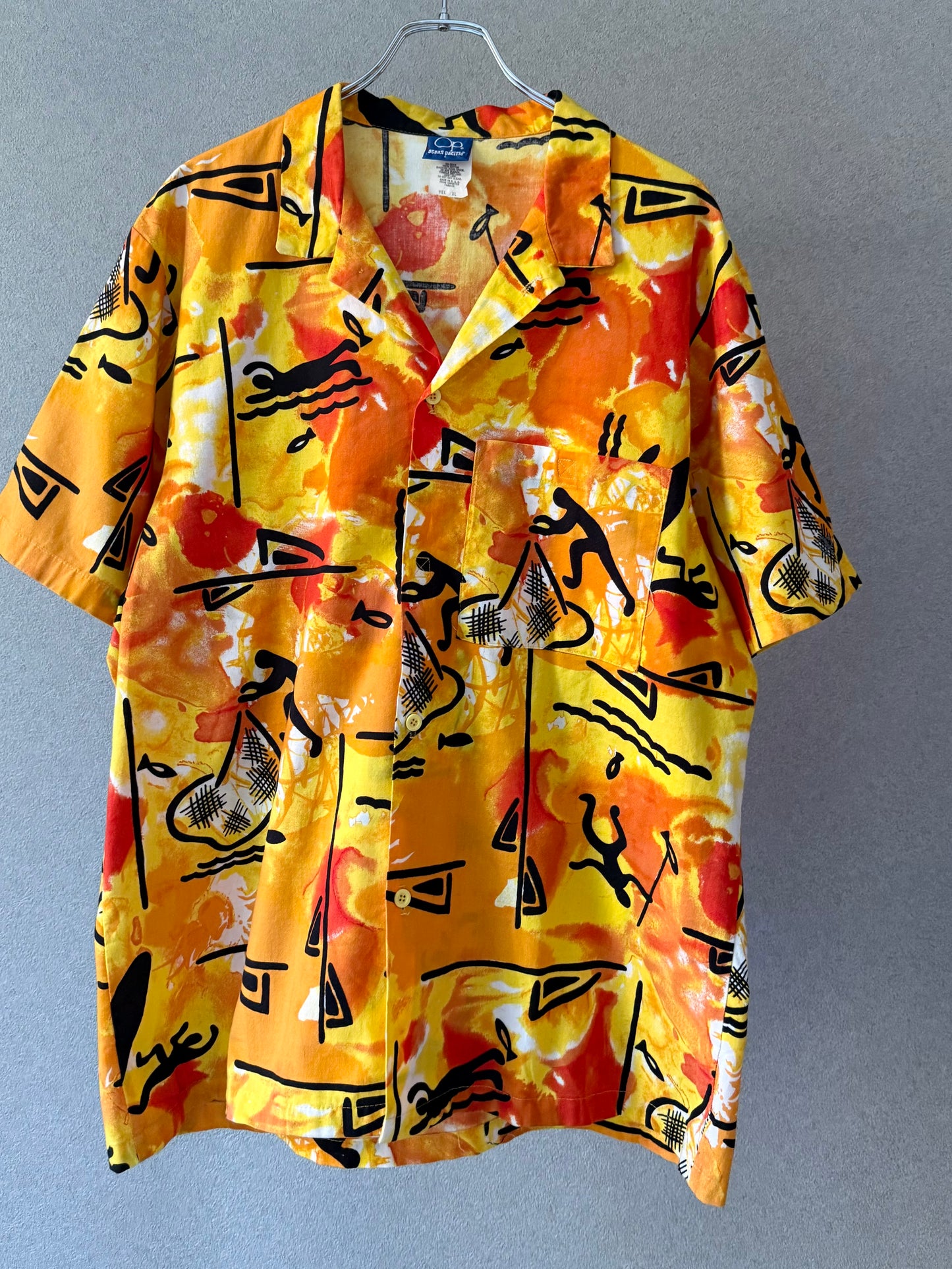 80's OCEAN PACIFIC open collar shirt "Made in USA"