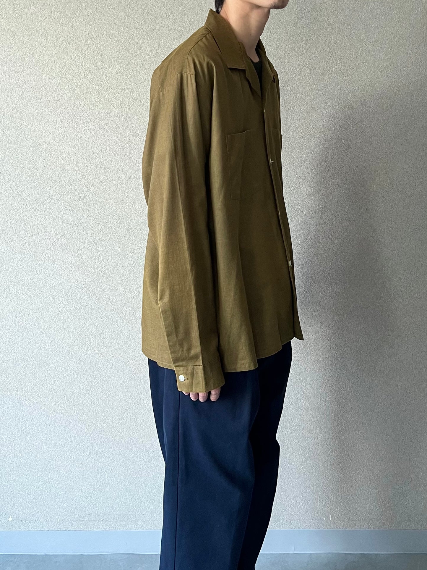 60's VINTAGE open collar shirt