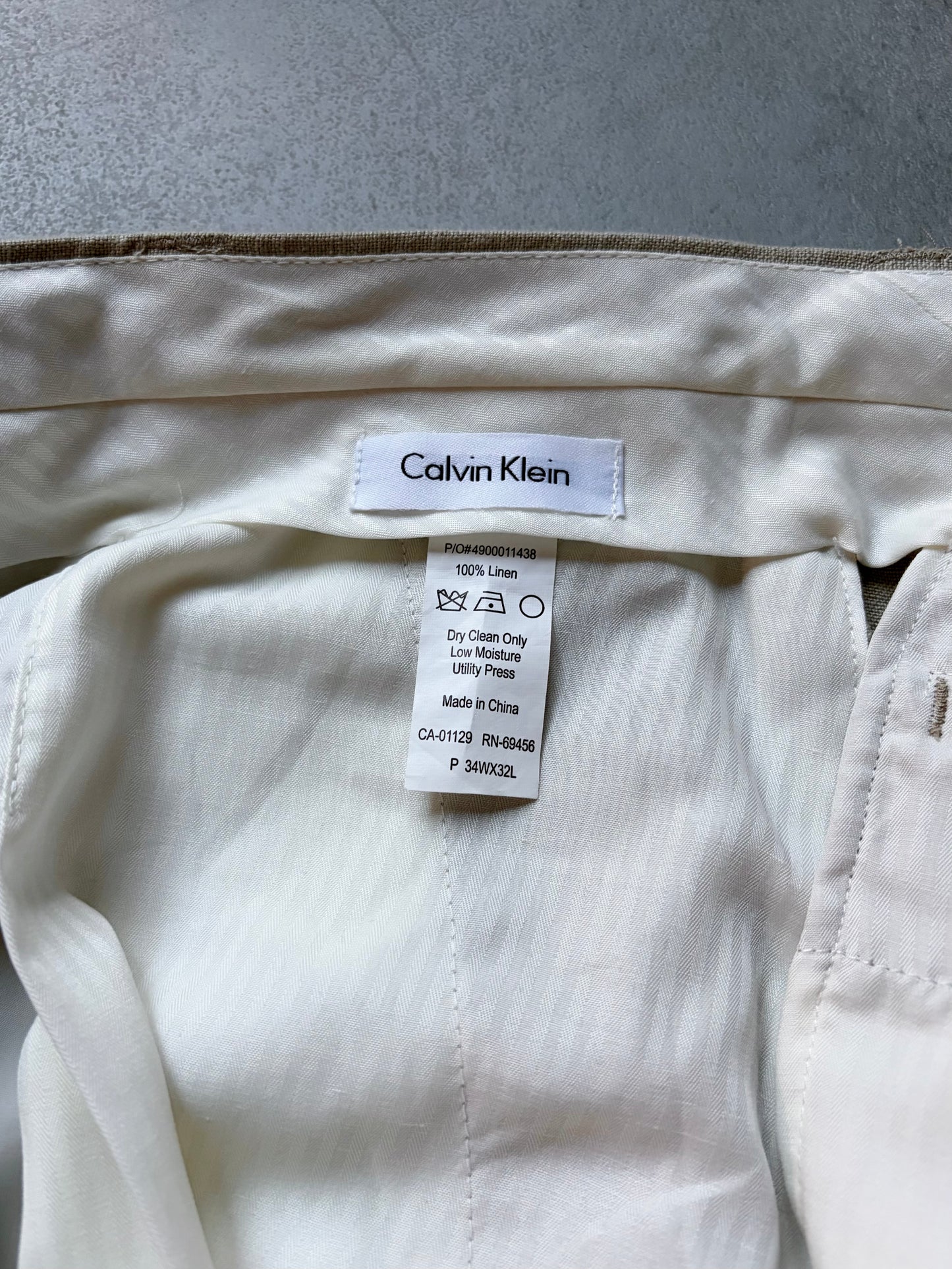 00's Calvin Klein linen slacks