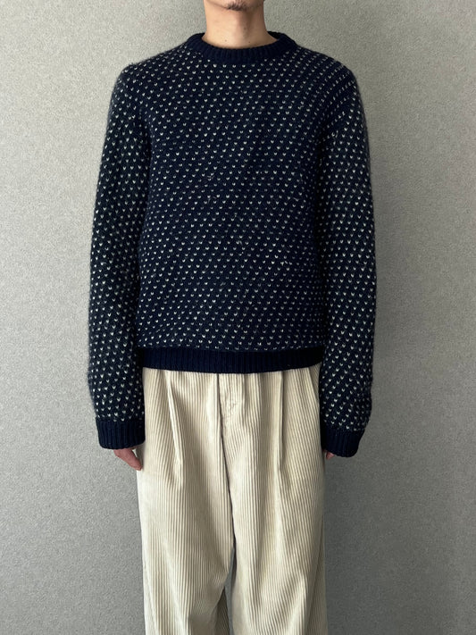80's AMERICAN EAGLE birds eye knit sweater "Made in USA"