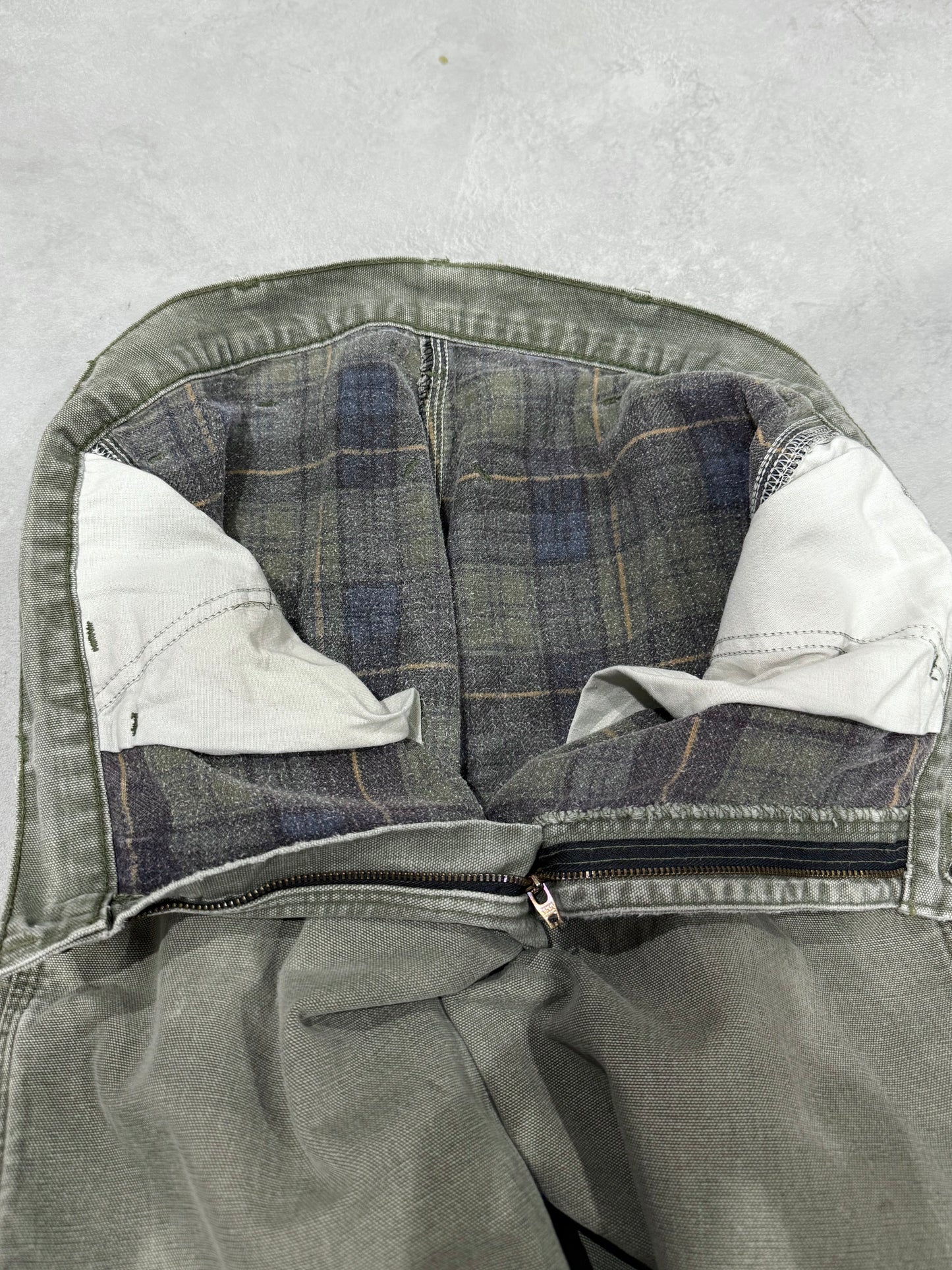 00's carhartt flannel lining painter pants