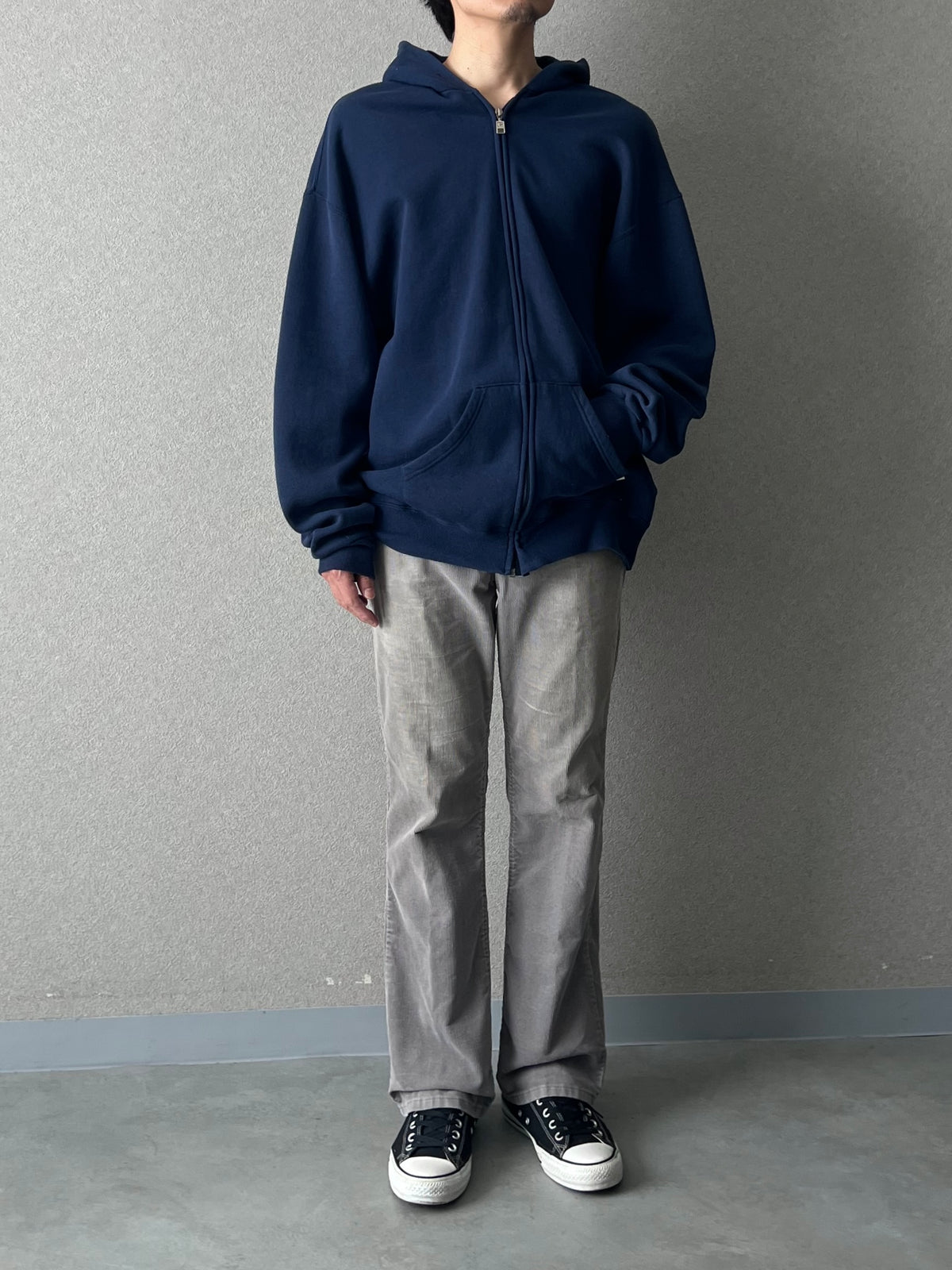 90's RUSSELL zip up sweat hoodie