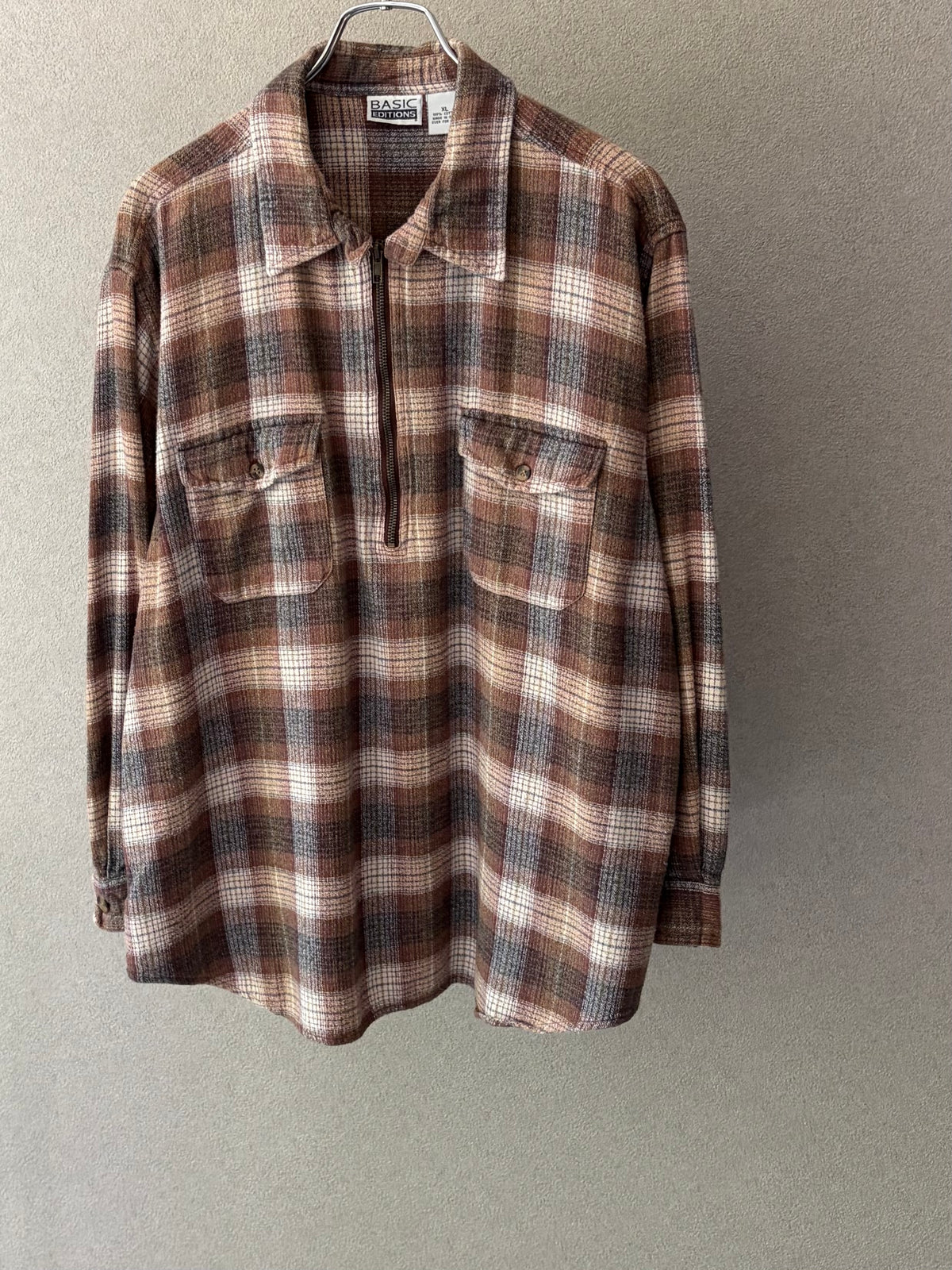 00's BASIC EDITIONS pullover flannel shirt