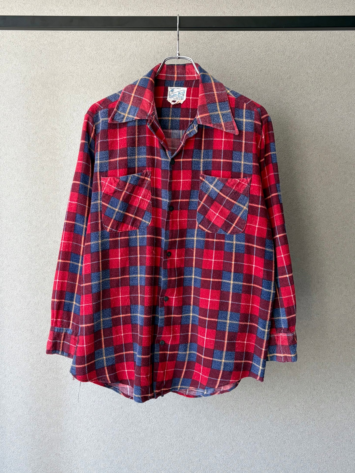 70's VINTAGE print flannel shirt