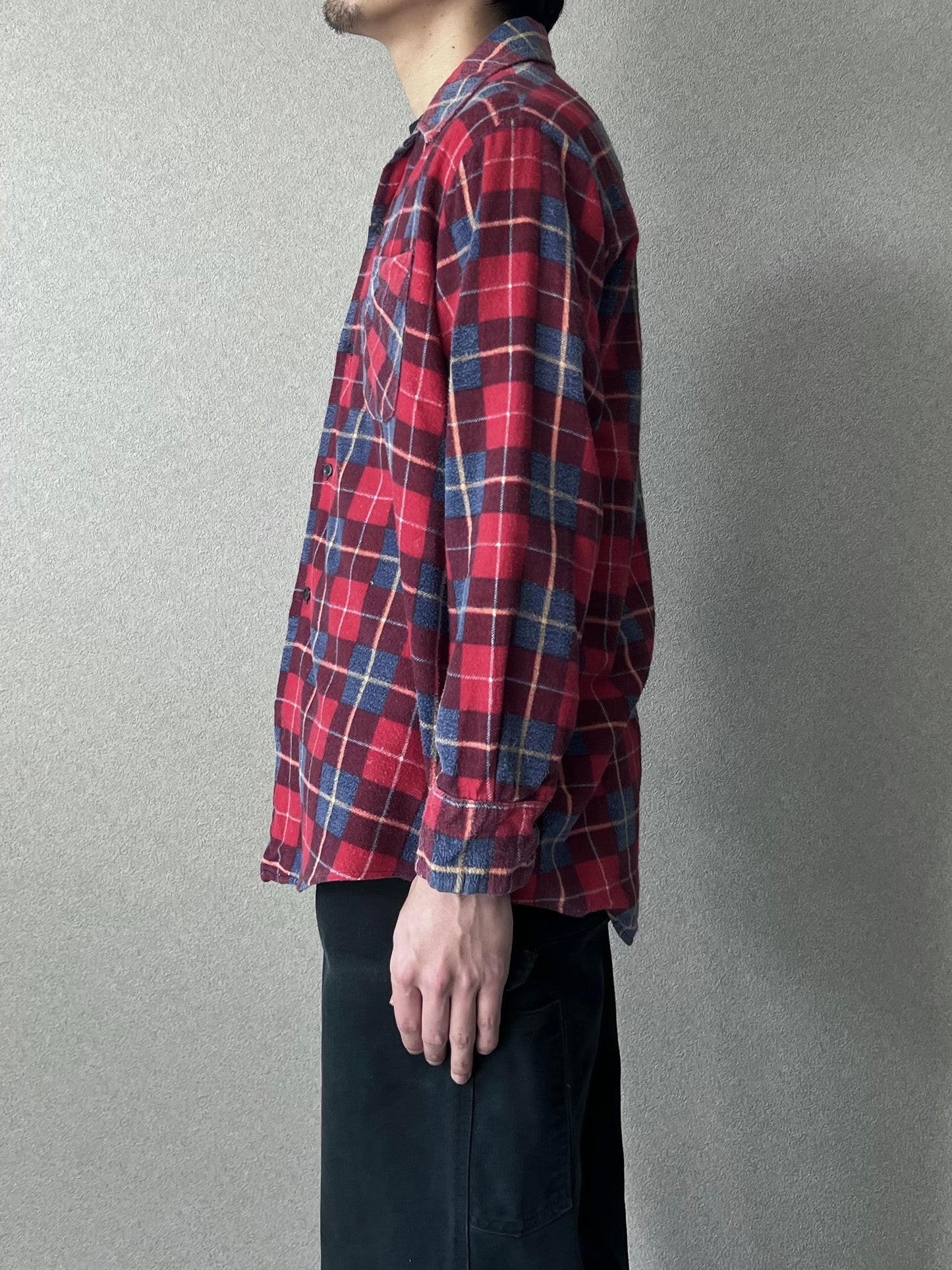 70's VINTAGE print flannel shirt