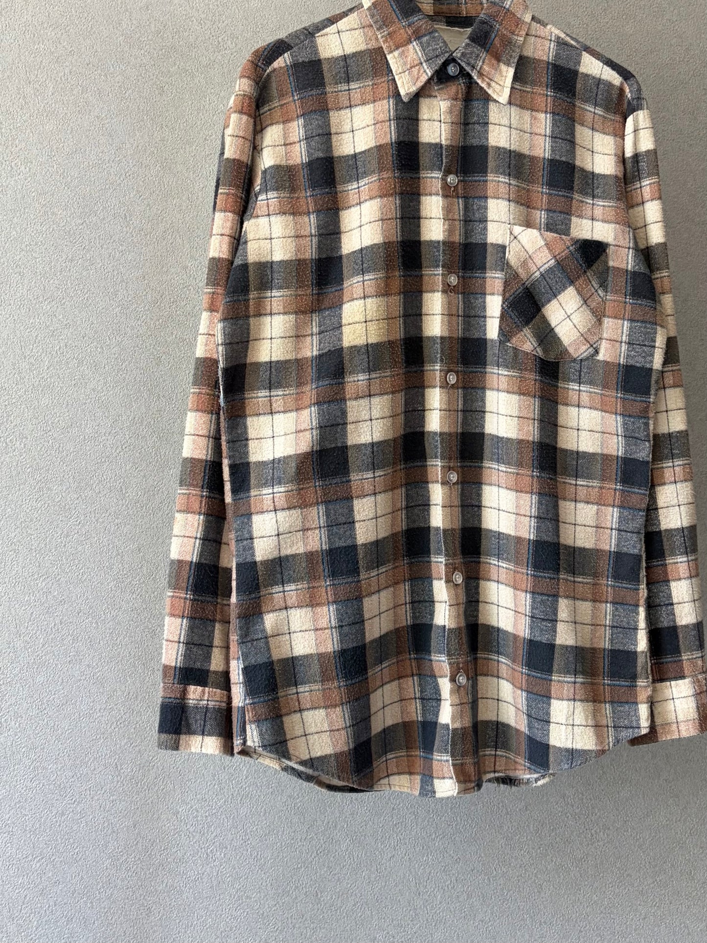 70's UNKNOWN print flannel shirt