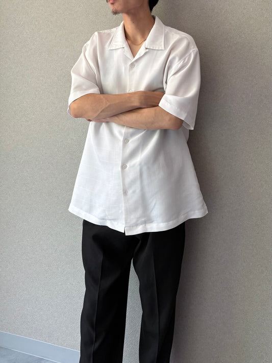 00's ALFANI open collar rayon shirt