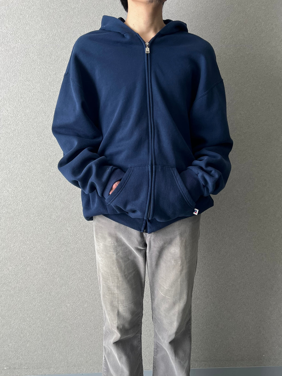 90's RUSSELL zip up sweat hoodie