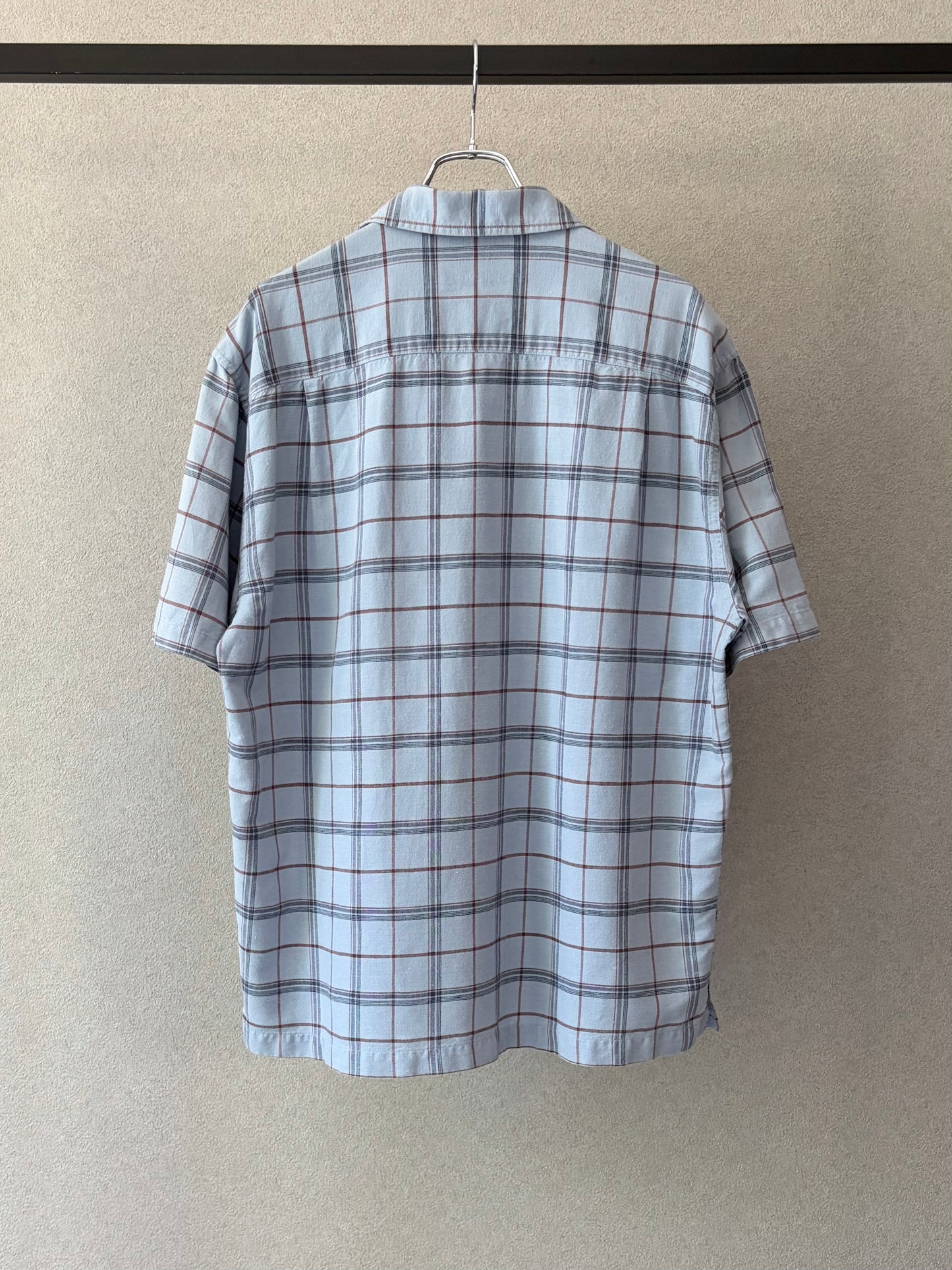 00's Eddie Bauer open collar linen×cotton shirt