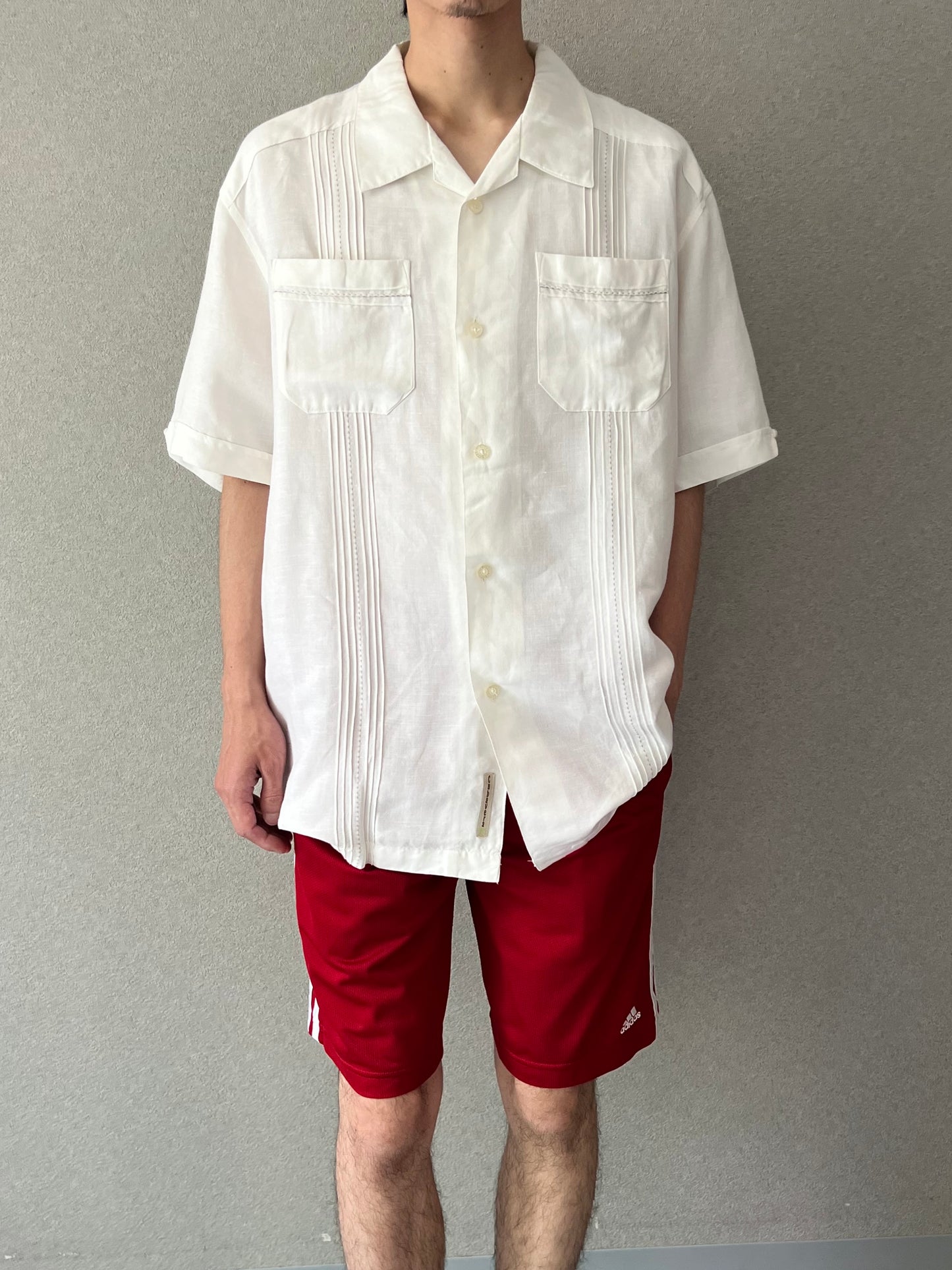 00's CUBAVERA open collar linen shirt