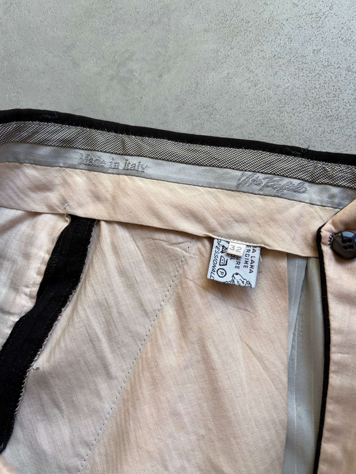 90's UNKNOWN wool flannel slacks "Made in ITALY"