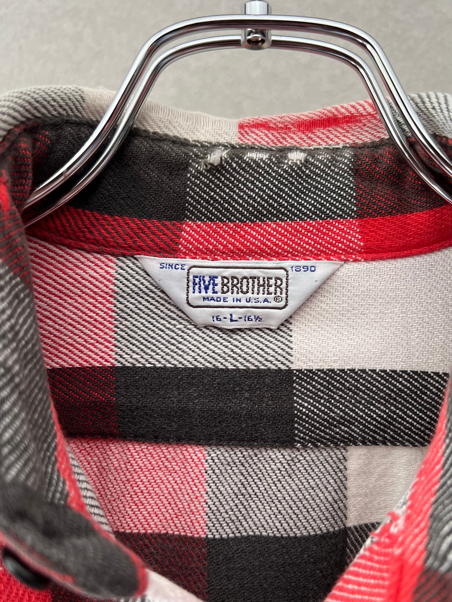 80's FIVE BROTHER flannel shirt "Made in USA"