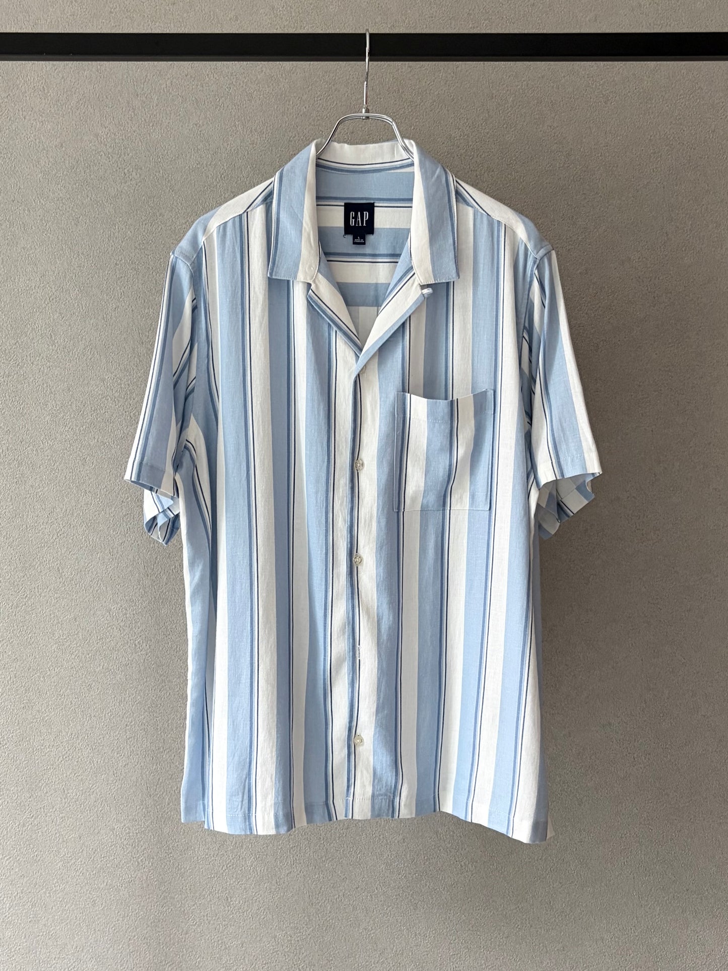 00's GAP linen×rayon  open collar shirt