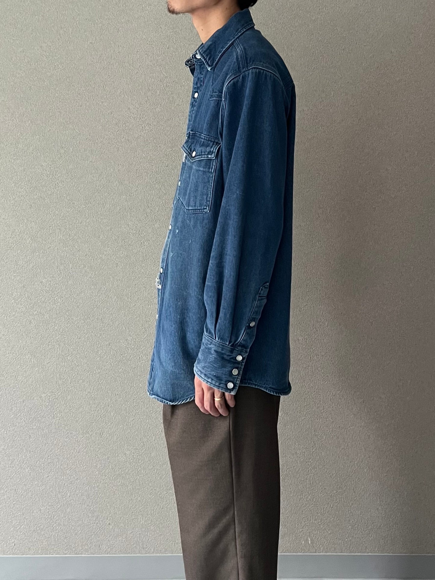 90's carhartt denim western shirt