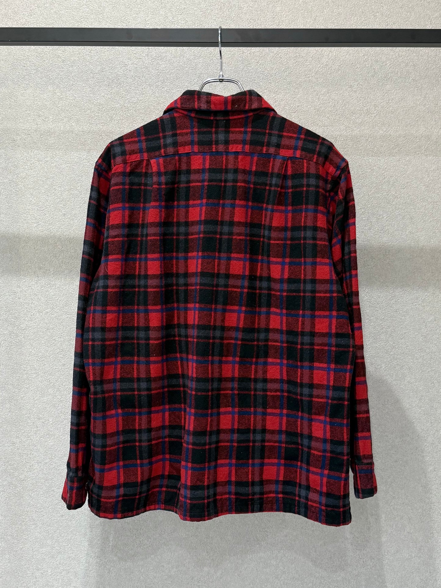 70's PENDLETON open collar wool shirt "Made in USA"