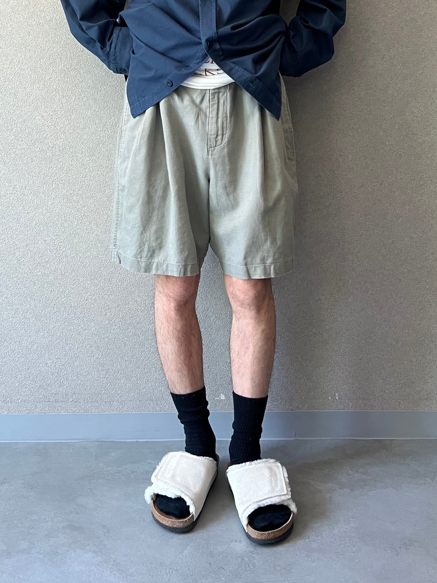 90's CHAPS linen×cotton shorts