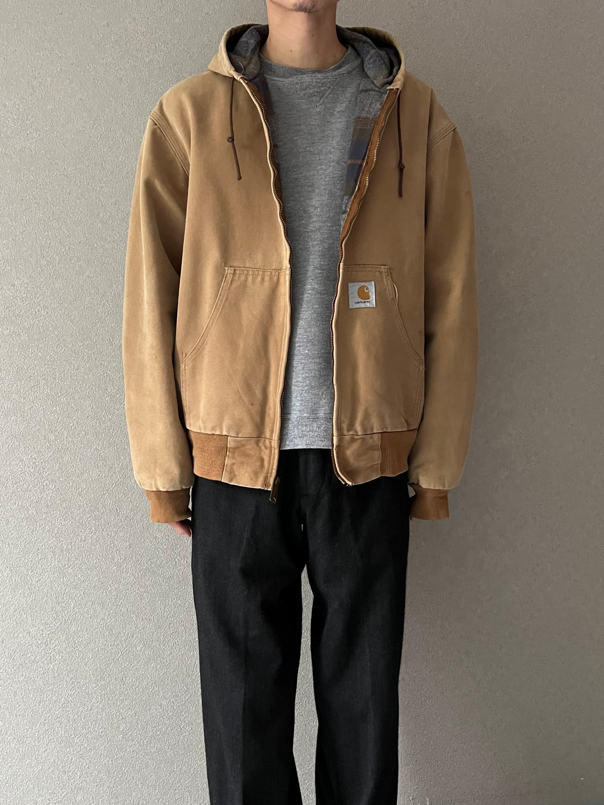 80's carhartt flannel lining work jacket "Made in USA"
