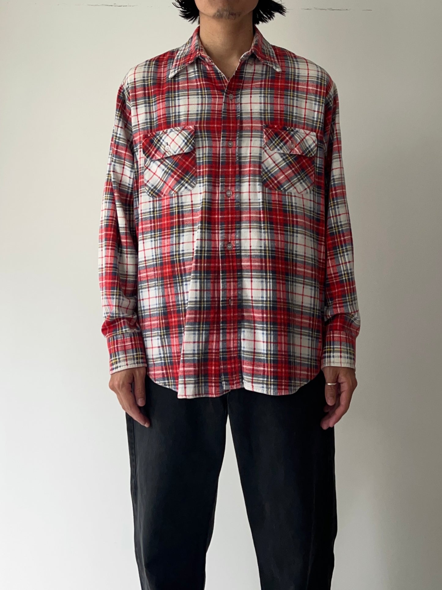 80's compass print flannel shirt