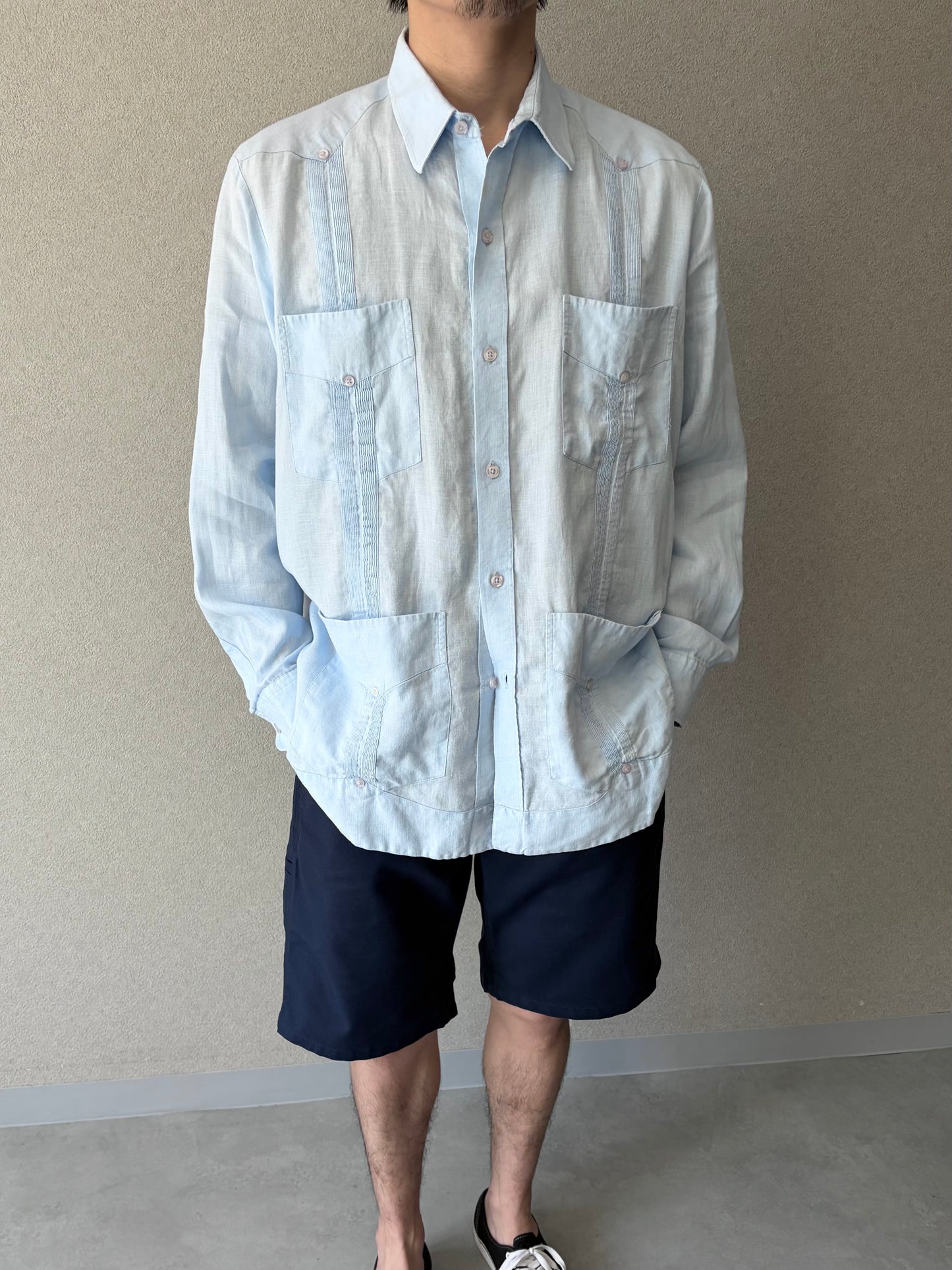 90's PANABRISA CORONA linen guayabera shirt