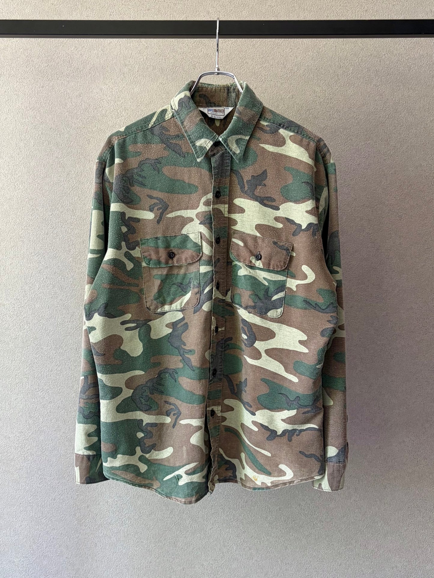70's〜 FIVE BROTHER print flannel shirt "Made in USA"