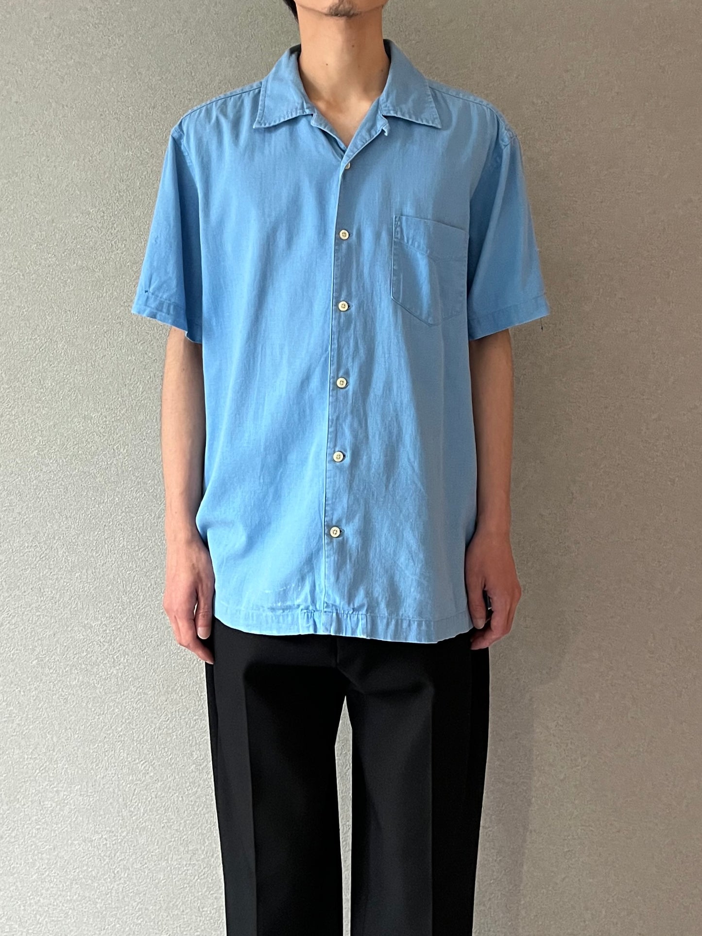 00's GAP open collar linen shirt