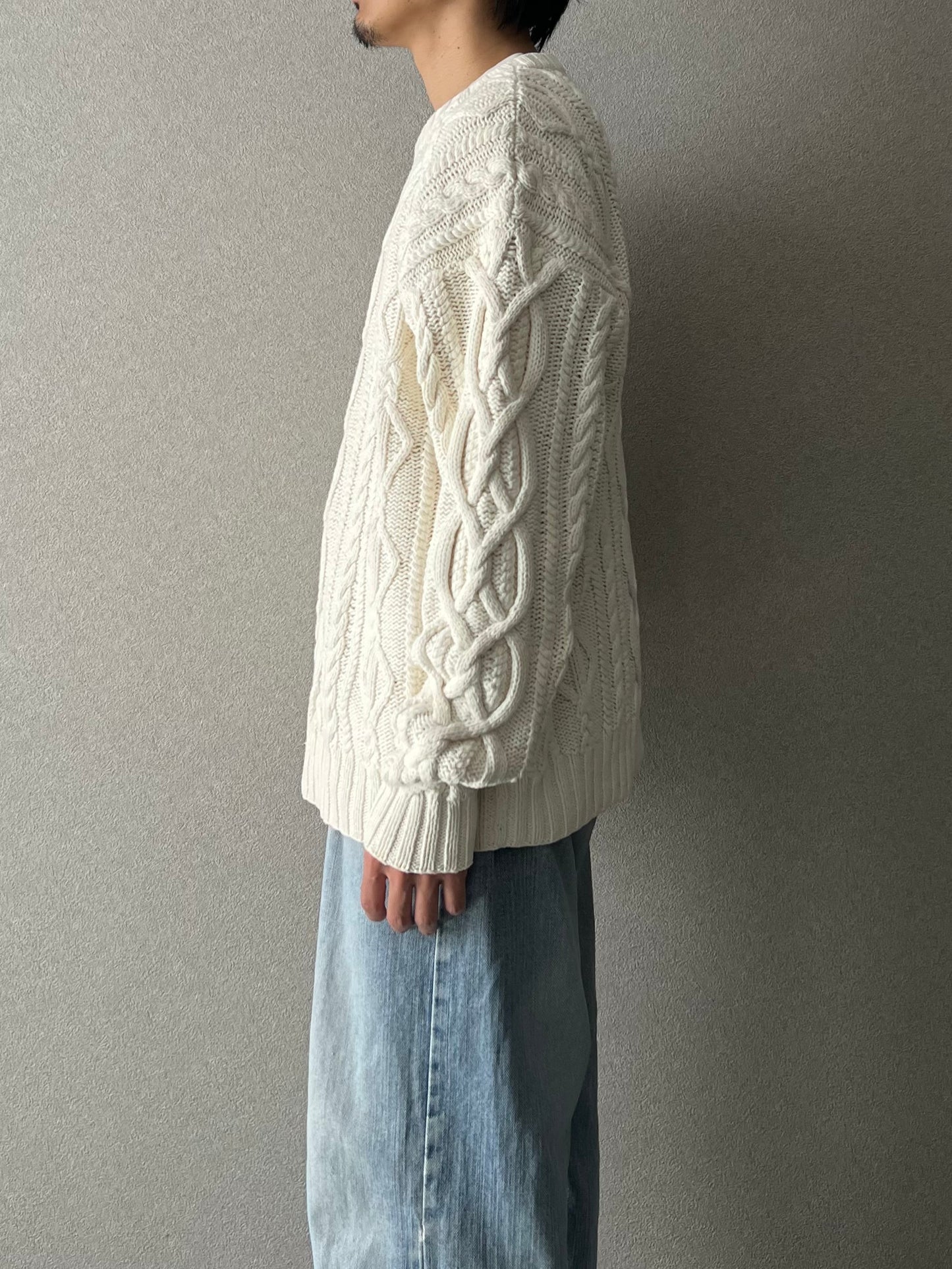 90's ST.JOHN'S BAY ramie×cotton knit sweater