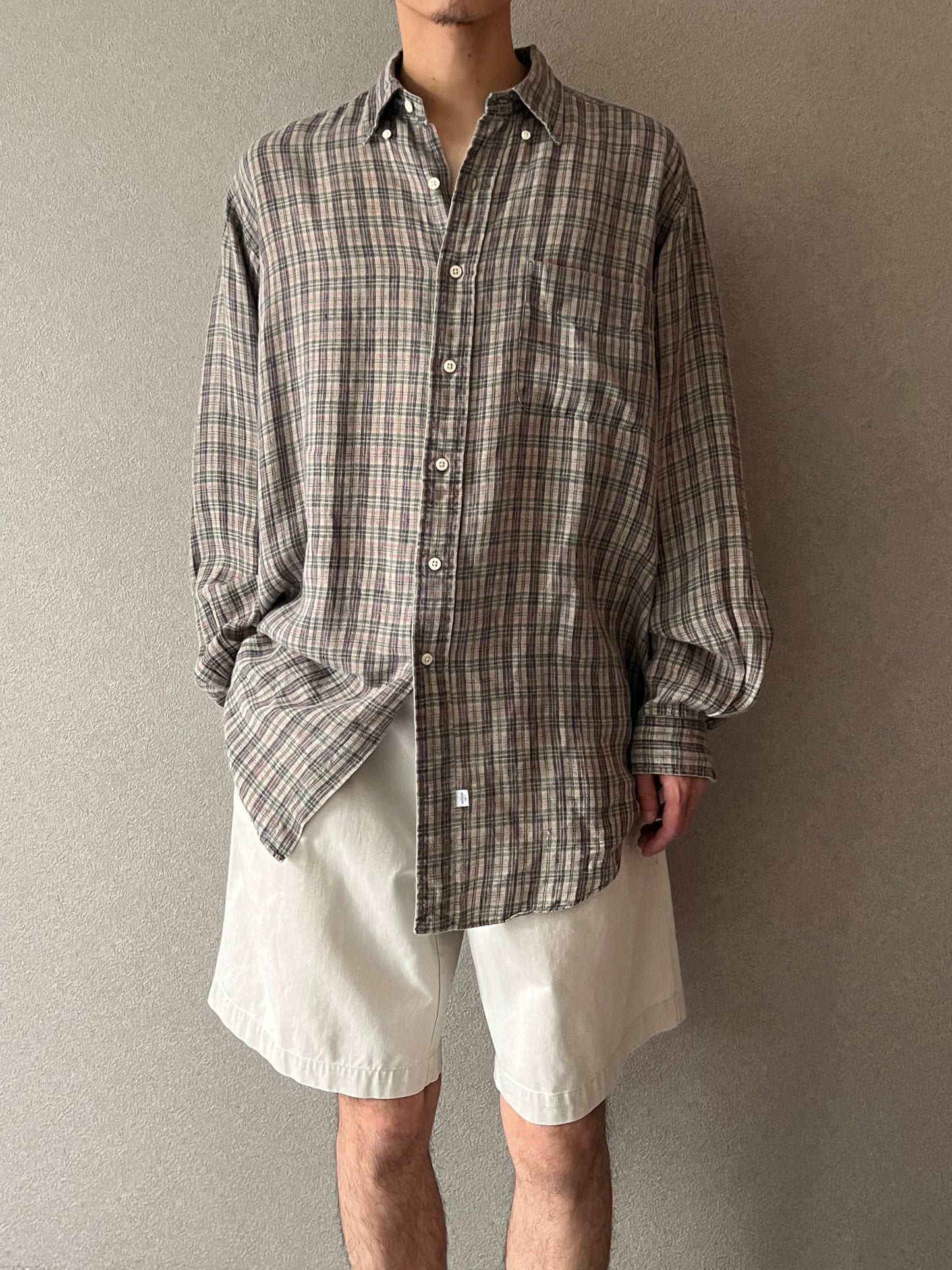 80's Polo Ralph Lauren linen BD shirt