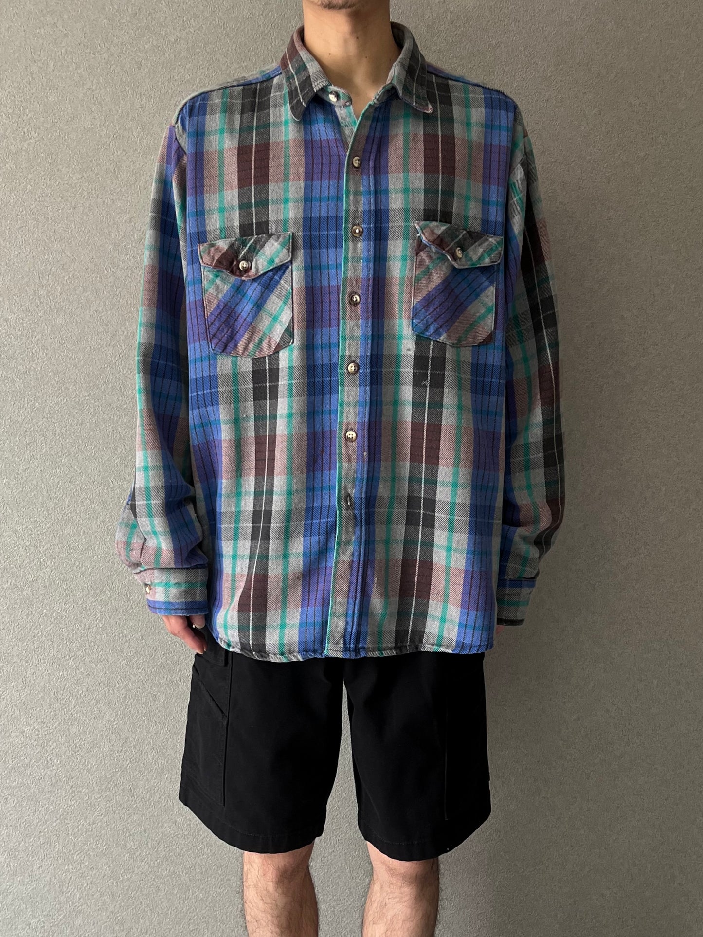 90's FIVE BROTHER flannel shirt