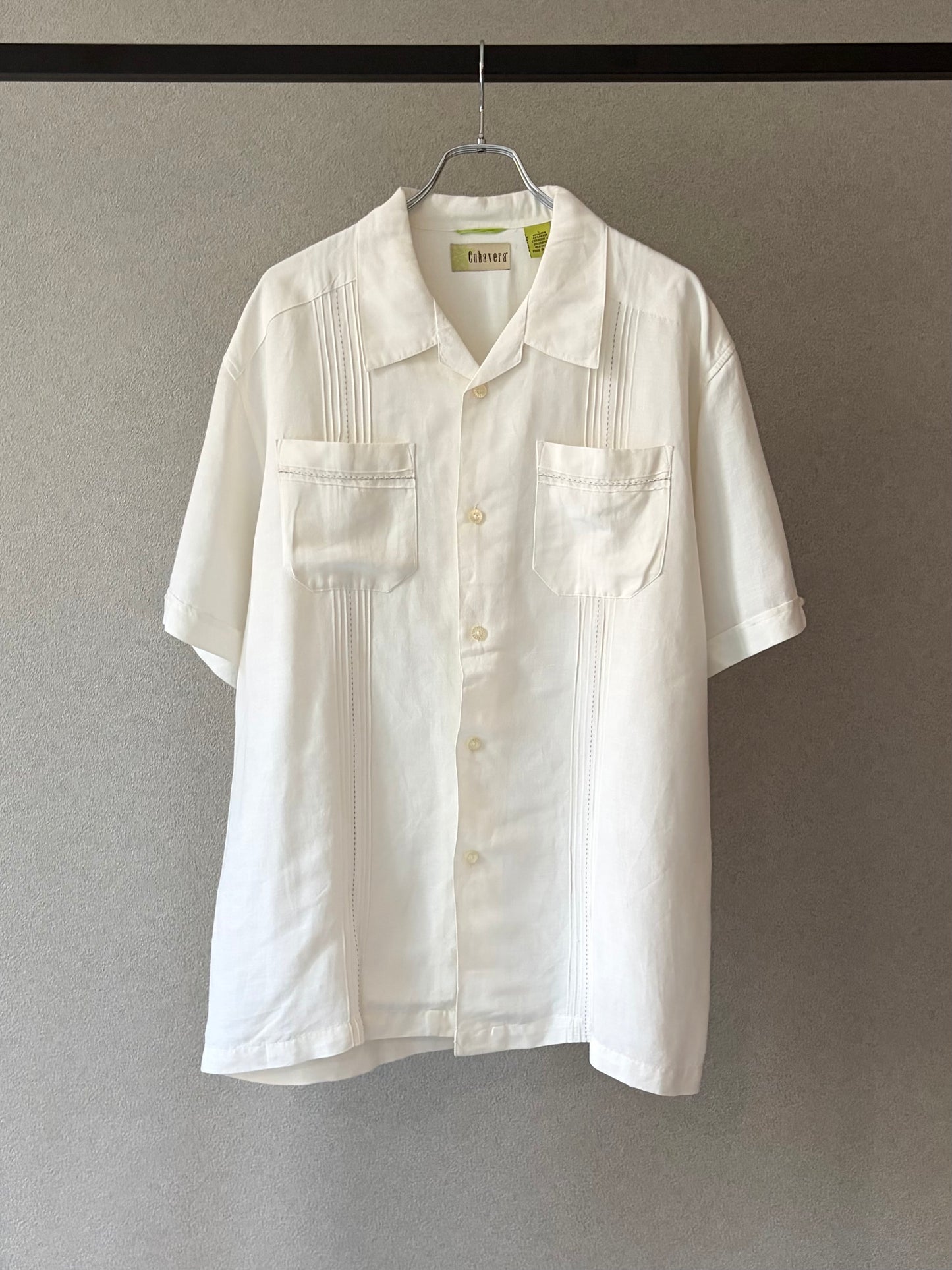 00's CUBAVERA open collar linen shirt