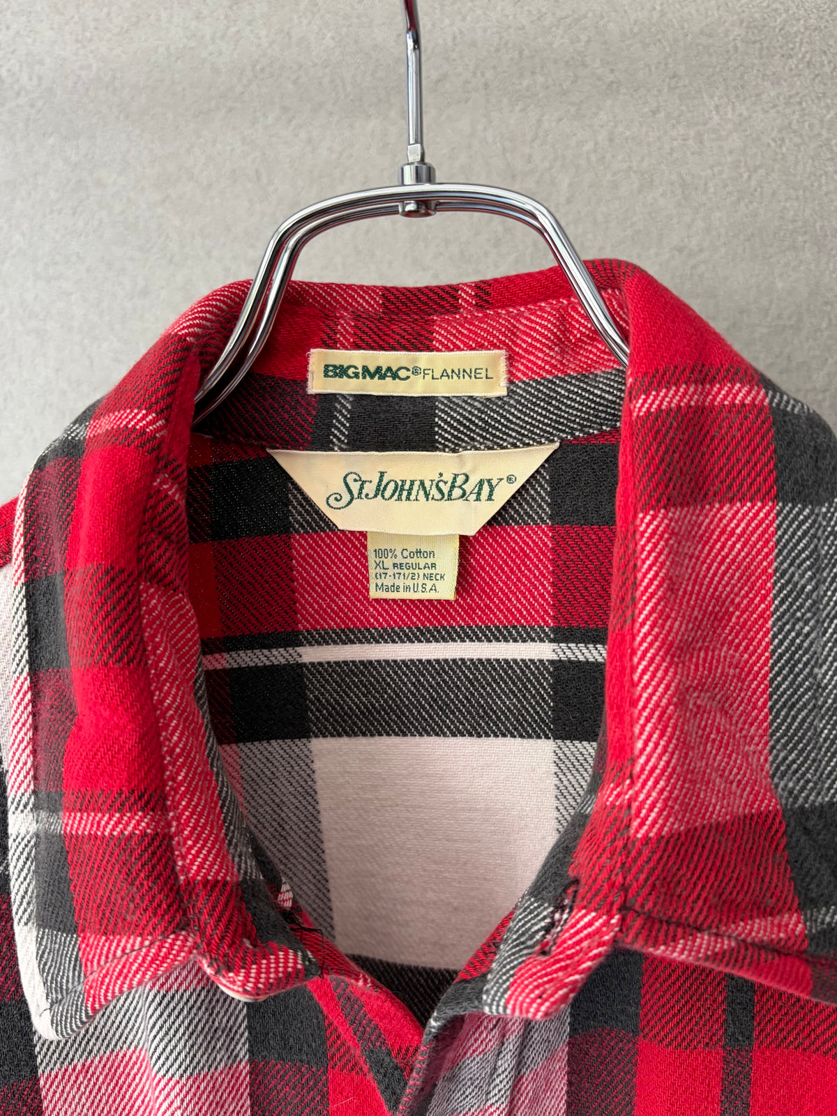 80's ST.JOHN'S BAY flannel shirt "Made in USA"