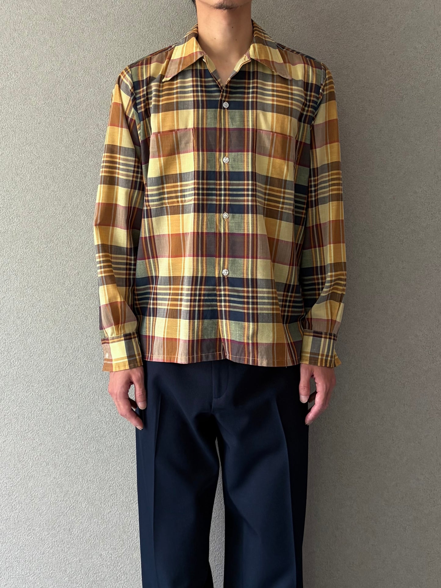 70's B.V.D open collar shirt