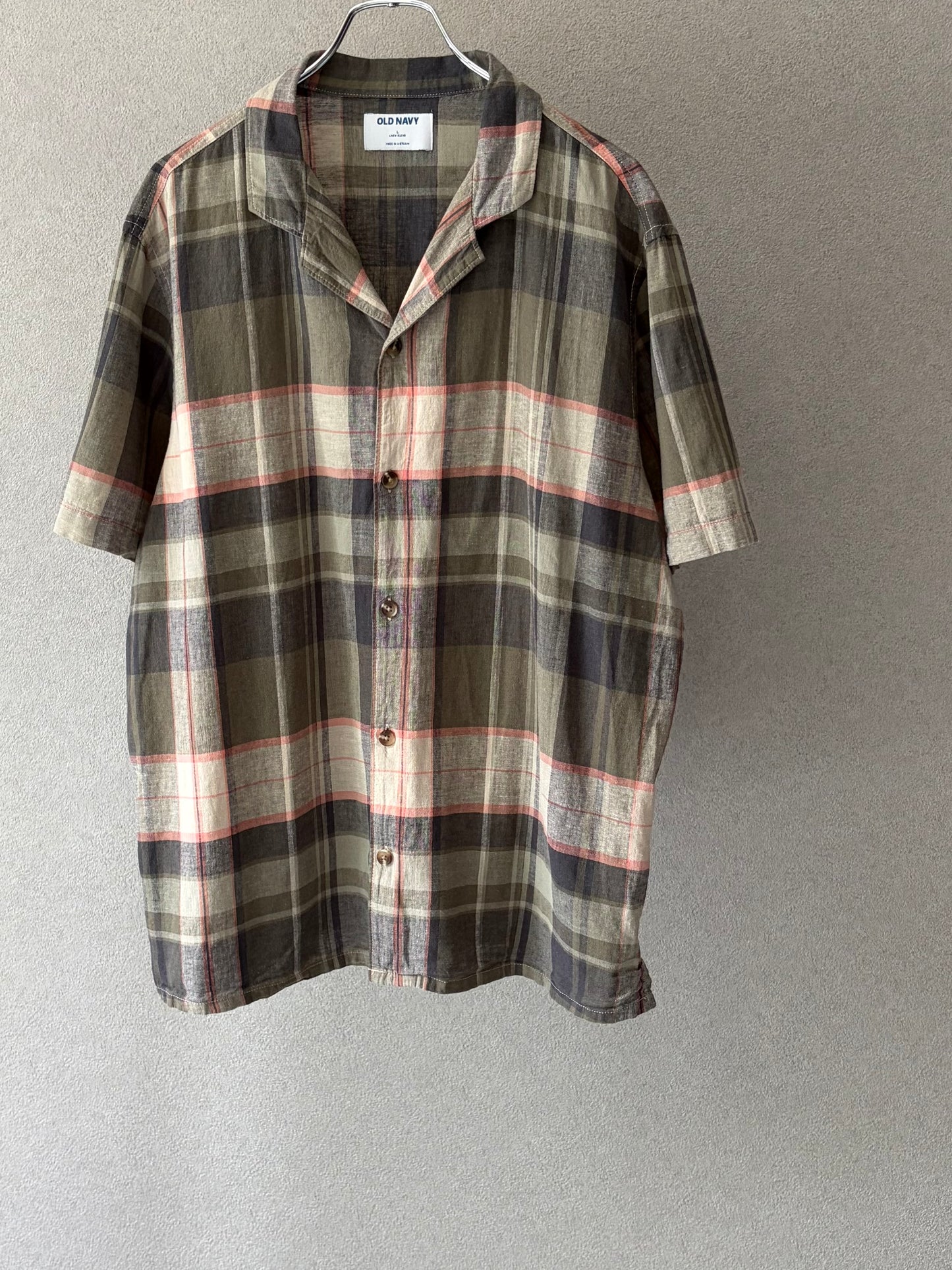 00's〜 OLD NAVY open collar linen shirt
