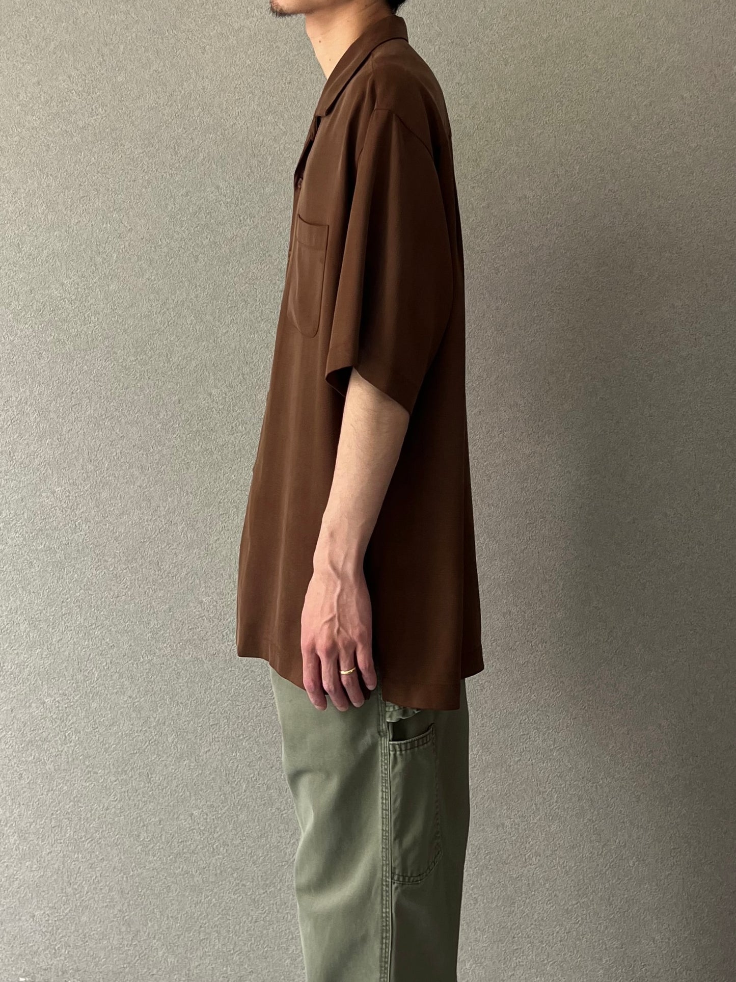 00's Tommy Bahama open collar silk shirt