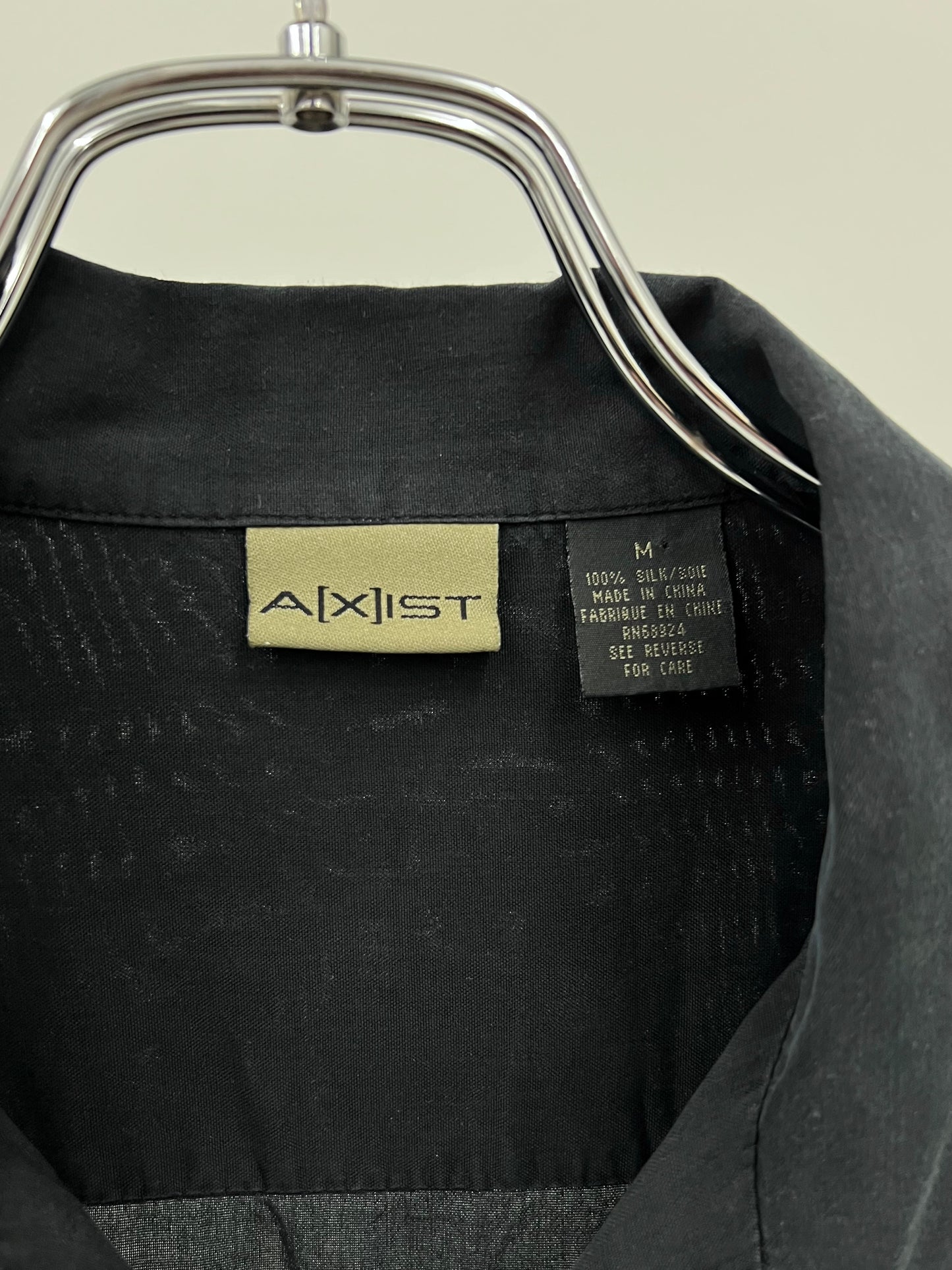 00's AXIST open collar silk shirt