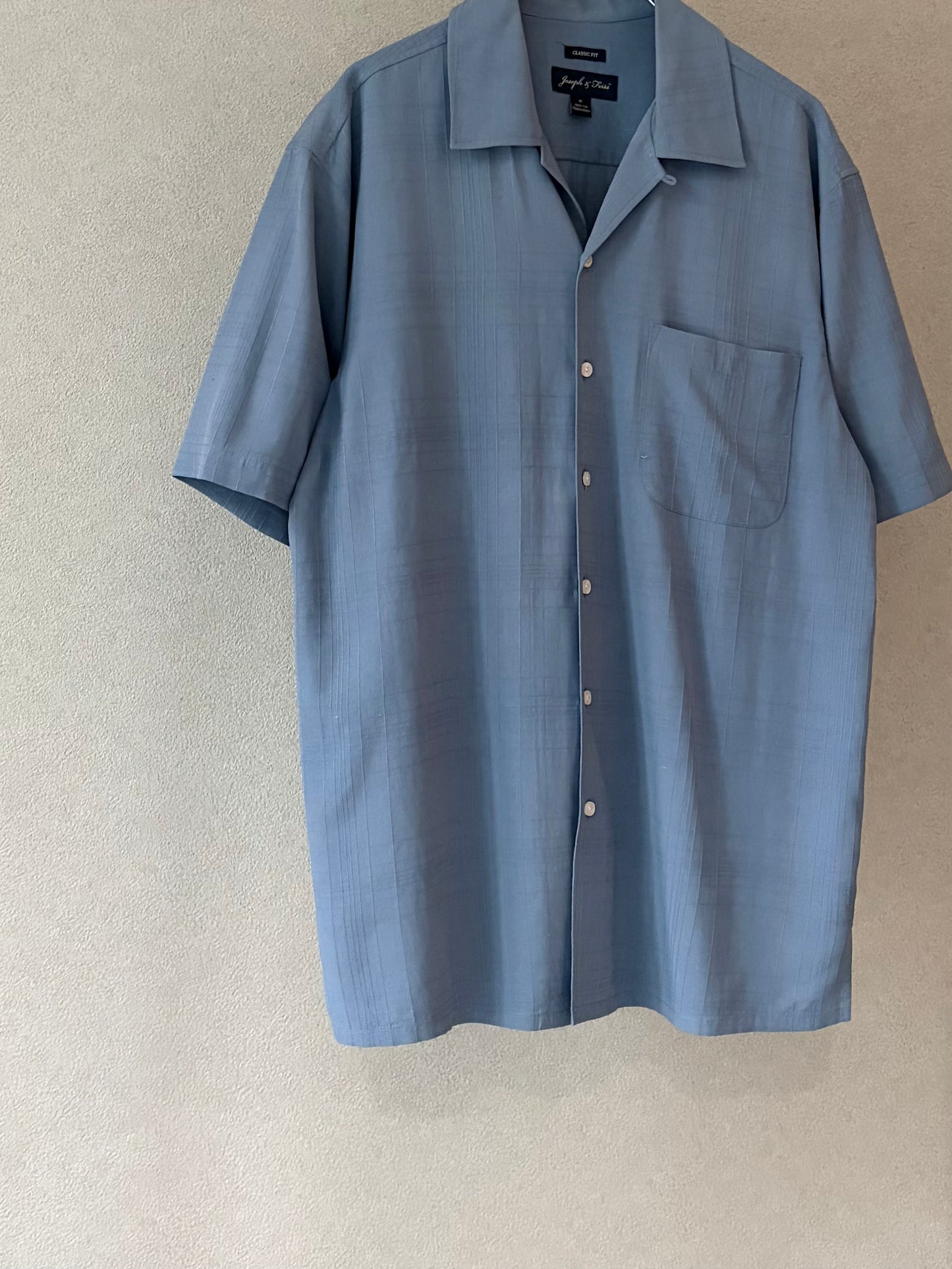 00's Joseph & Feiss open collar silk shirt
