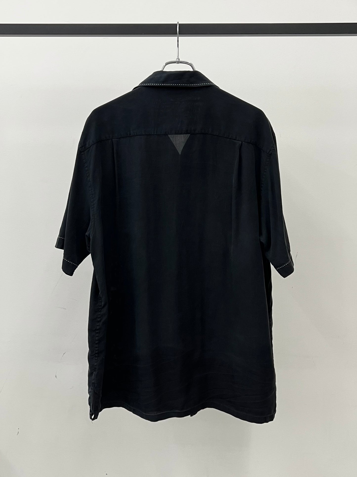 00's AXIST open collar silk shirt