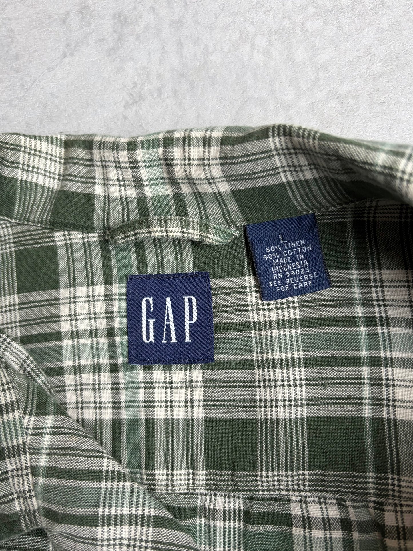 00's GAP linen × cotton open collar shirt