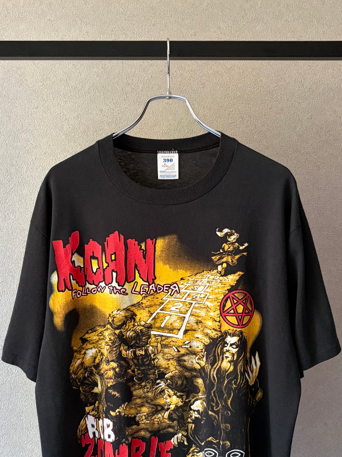 90's KORN × ROB ZOMBIE music t-shirt "Made in USA"