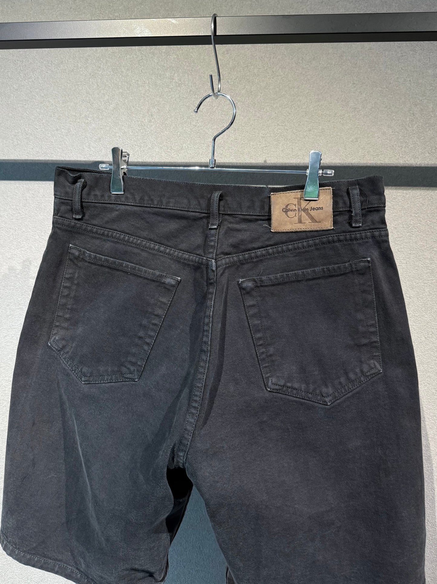 90's Calvin Klein black denim shorts