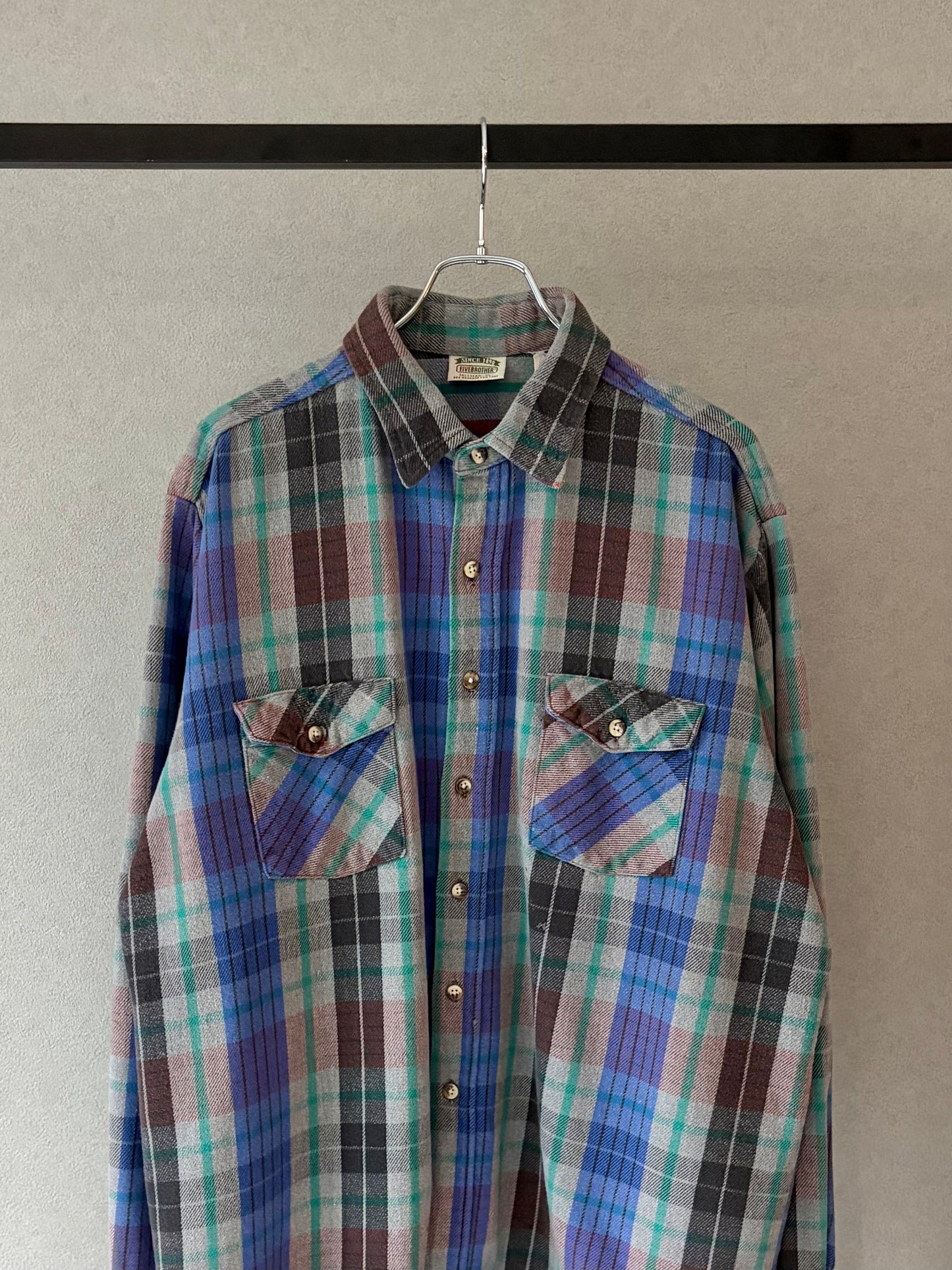 90's FIVE BROTHER flannel shirt